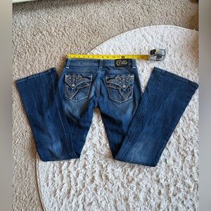 Cello Women's Blue Boot Cut Jeans with Embellished Pockets